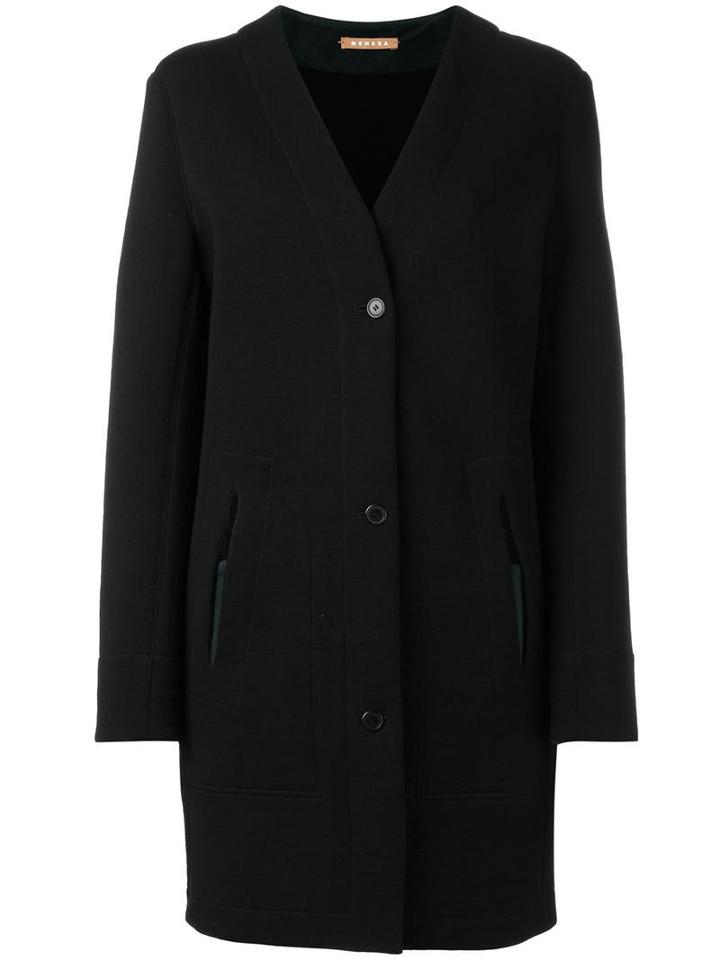 Nehera Single Breasted Coat, Women's, Size: 36, Black, Cotton/polyamide/alcantara/polyurethane