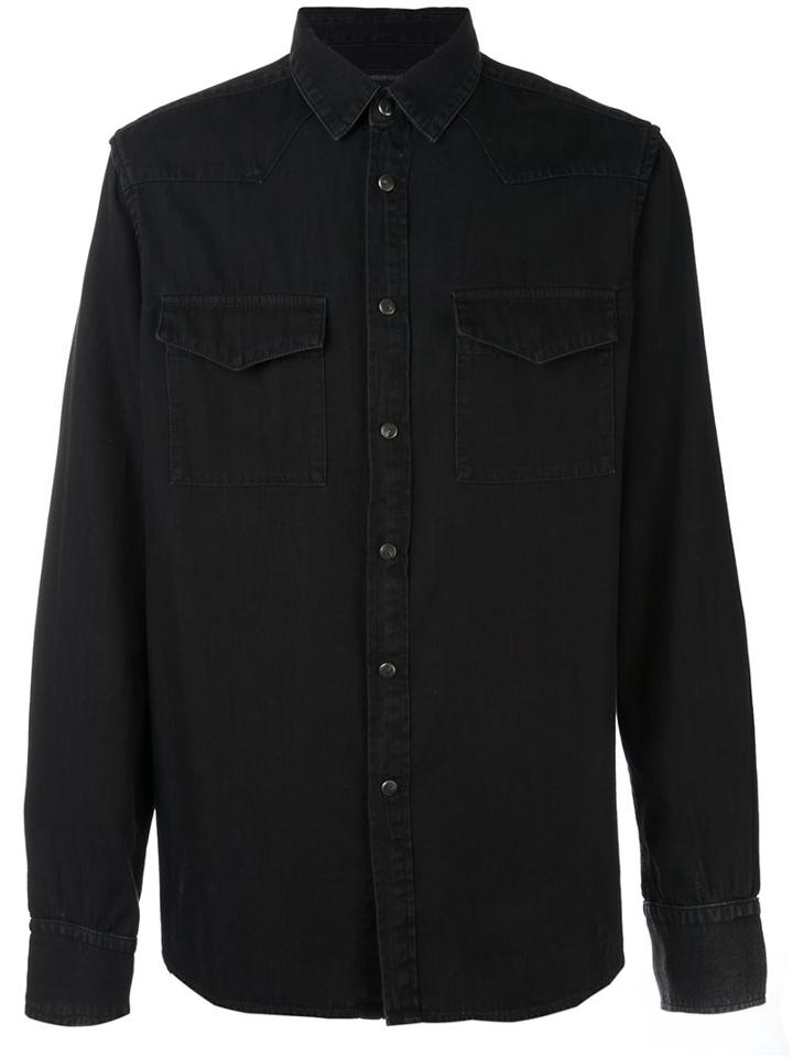 Ann Demeulemeester Grise Denim Shirt, Men's, Size: Medium, Black, Cotton