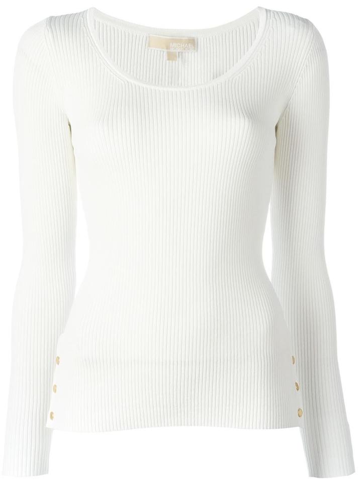 Michael Michael Kors Scoop-neck Jumper, Women's, Size: Small, White, Nylon/viscose