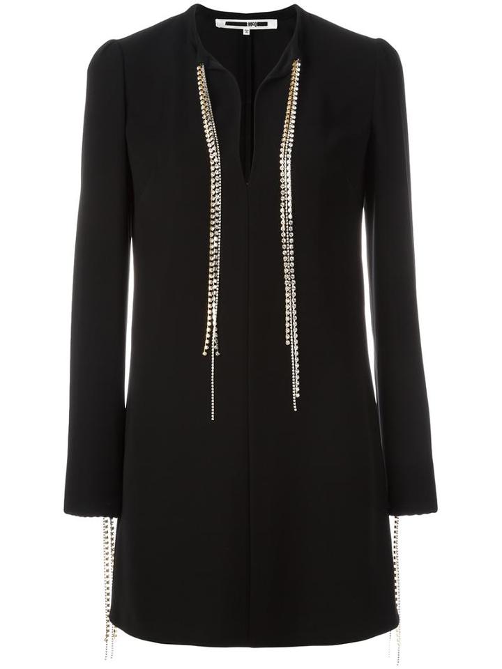 Mcq Alexander Mcqueen Diamanté Tie Dress, Women's, Size: 40, Black, Polyester
