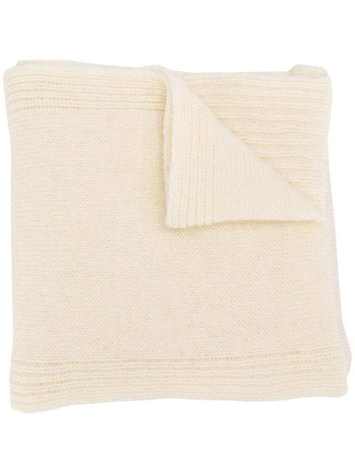 Thom Browne Ribbed Pocket Scarf - White