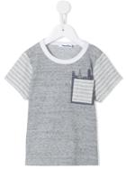Familiar - Stripe Detail T-shirt - Kids - Cotton - 4 Yrs, Grey
