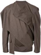 Hed Mayner Draped Neck Jacket - Brown