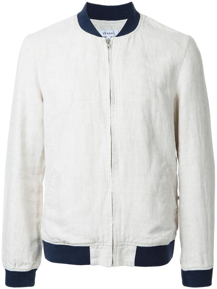 Venroy Front Pockets Bomber Jacket, Men's, Size: Xl, Cotton/linen/flax