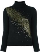 Saint Laurent Milky Way Embellished Sweater, Women's, Size: Small, Black, Nylon/mohair/wool