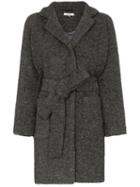Ganni Fenn Belted Coat - Grey