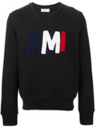 Ami Alexandre Mattiussi Logo Appliqué Sweatshirt, Men's, Size: Xxl, Black, Cotton