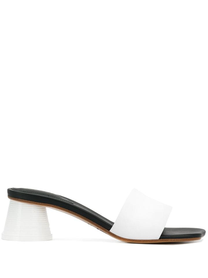 Mm6 Maison Margiela Textured Heel Mules - White