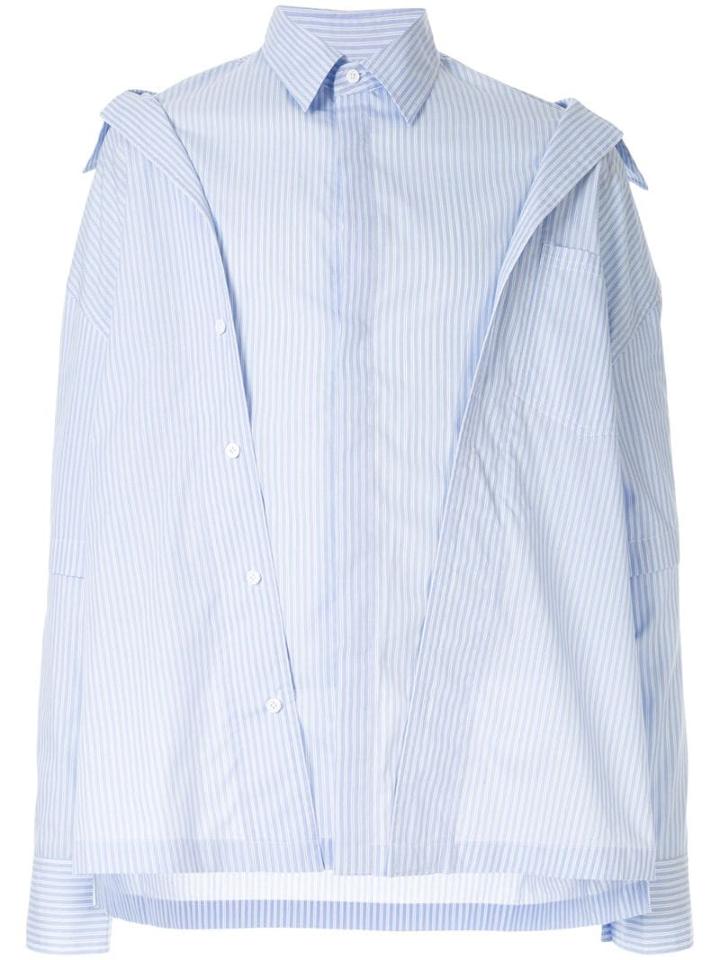 Fengchen Wang Striped Print Shirt - Blue