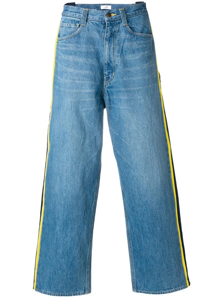 Facetasm Side-stripe Wide-leg Jeans - Blue