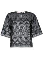Giamba - Embroidered T-shirt - Women - Cotton - 42, Black, Cotton