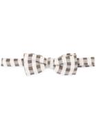 Fefè Checked Bow Tie - Nude & Neutrals