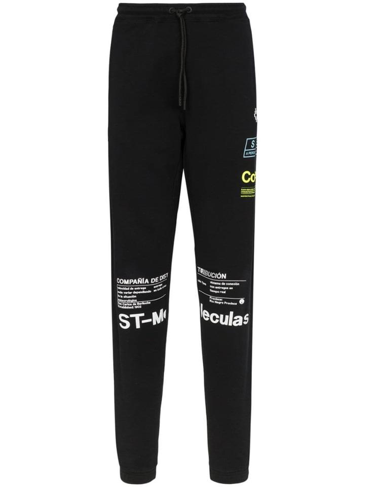 Marcelo Burlon County Of Milan Logo Print Drawstring Cotton Track