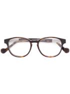 Moncler Tortoiseshell Round Frame Glasses - Brown