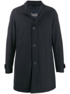 Herno Single-breasted Stand Collar Coat - Blue