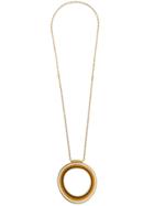 Marni Leather Ring Necklace - Gold