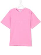 Moschino Kids Logo Embossed T-shirt - Pink & Purple