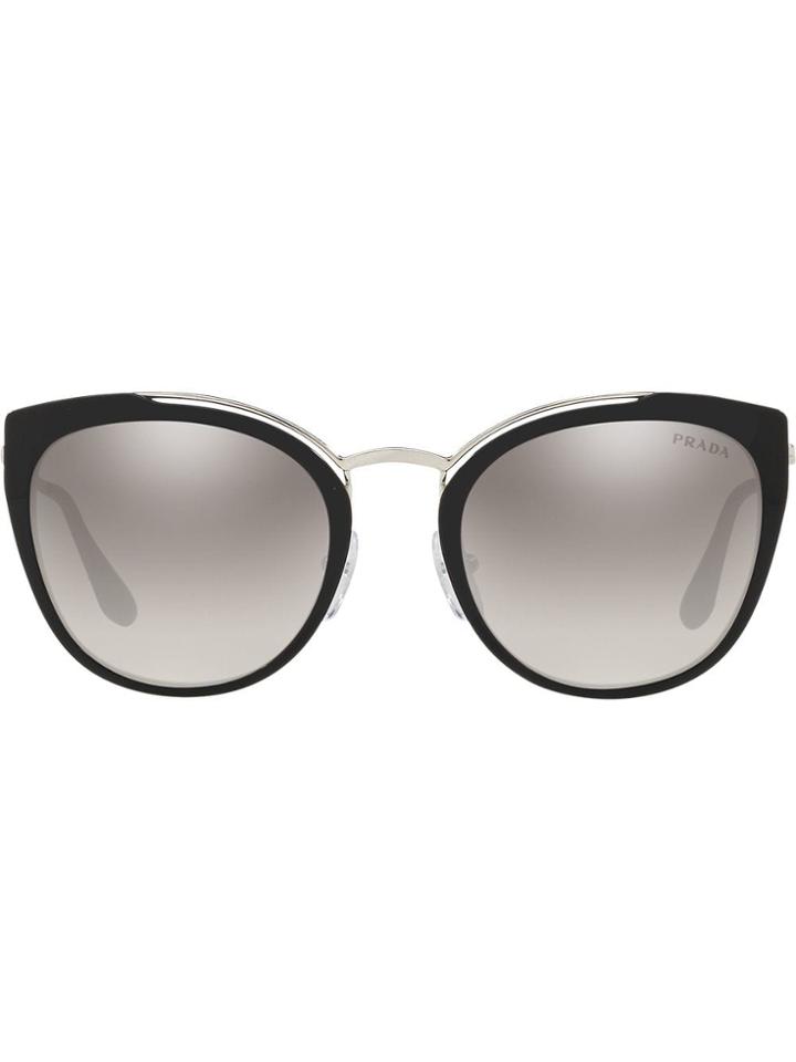 Prada Eyewear Oversized Round Sunglasses - Black