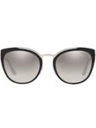 Prada Eyewear Oversized Round Sunglasses - Black