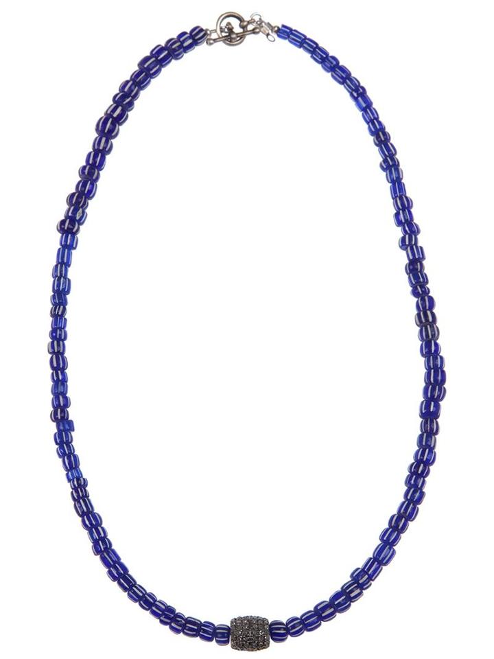 Catherine Michiels Beaded Necklace, Adult Unisex, Blue, Silver