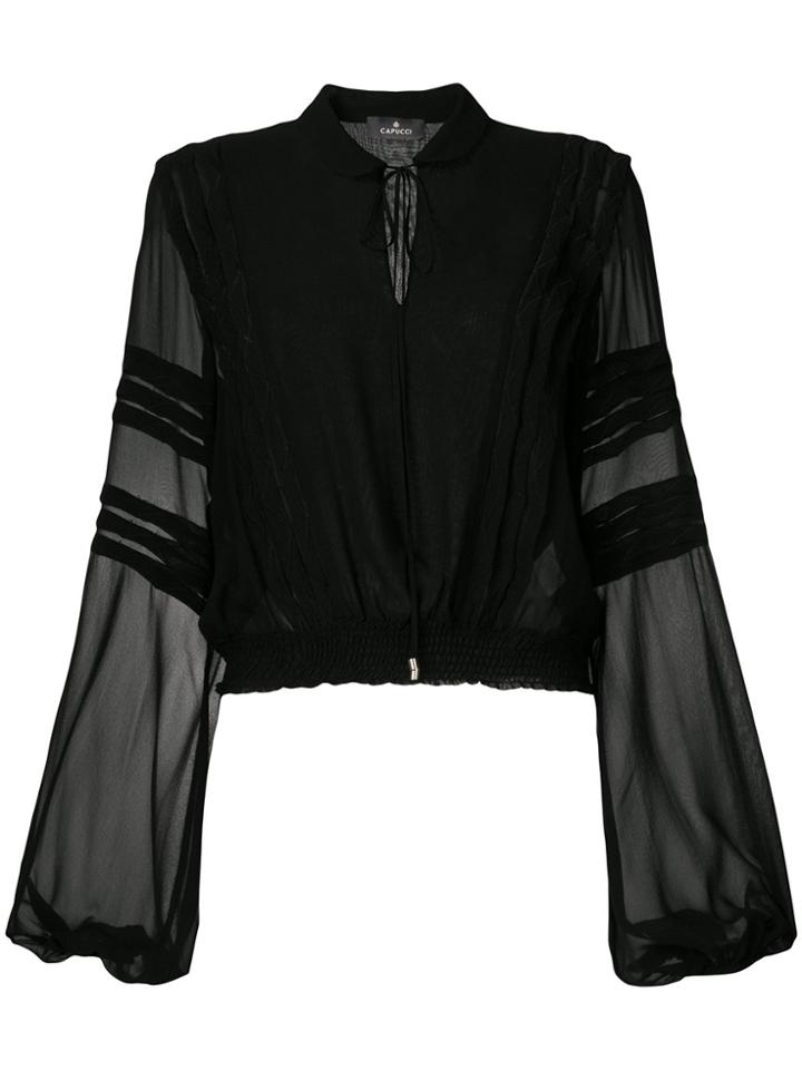 Capucci Long-sleeve Sheer Blouse - Black