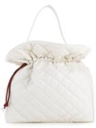 Theatre Products - Quilted Drawstring Tote - Women - Polyurethane - One Size, White, Polyurethane