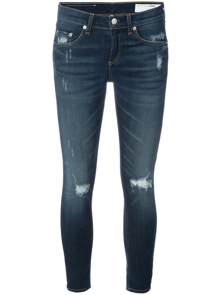 Rag & Bone /jean - Cropped Jeans - Women - Cotton/polyurethane/lyocell/bemberg - 26, Blue, Cotton/polyurethane/lyocell/bemberg