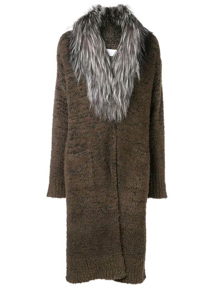 Fabiana Filippi Fur Collar Cardi-coat - Neutrals