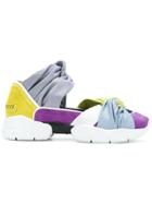 Emilio Pucci Draped And Knotted Cut Out Sneakers - Multicolour
