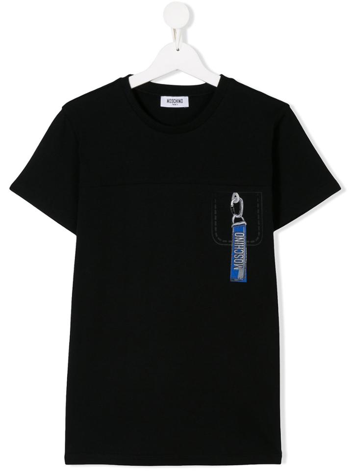 Moschino Kids Teen Pocket Print T-shirt - Black