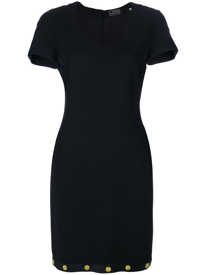 Versace Vintage Embellished Dress - Black