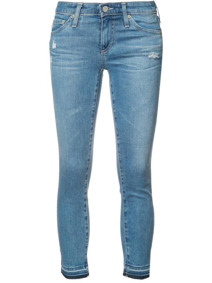 Ag Jeans Cropped Skinny Jeans, Women's, Size: 28, Blue, Cotton/polyurethane