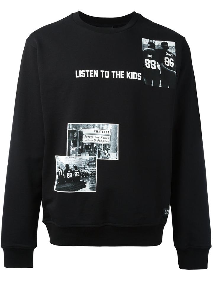 Les (art)ists Photo Print Sweatshirt, Men's, Size: Medium, Black, Cotton