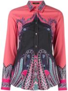 Etro Fitted Printed Shirt, Women's, Size: 44, Pink/purple, Cotton/spandex/elastane