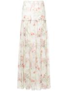 Giambattista Valli Floral Print Maxi Skirt - White
