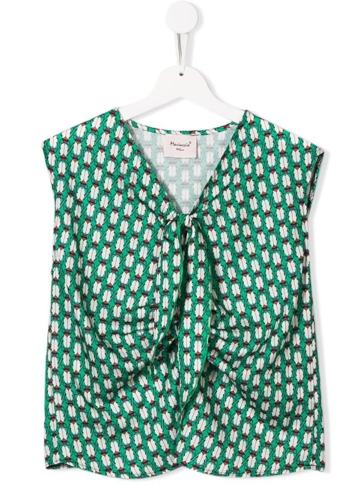Mariuccia Milano Kids Teen Tie-front Blouse - Green