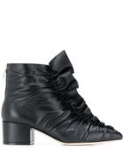 Sergio Rossi Frill-trim Ankle Boots - Black