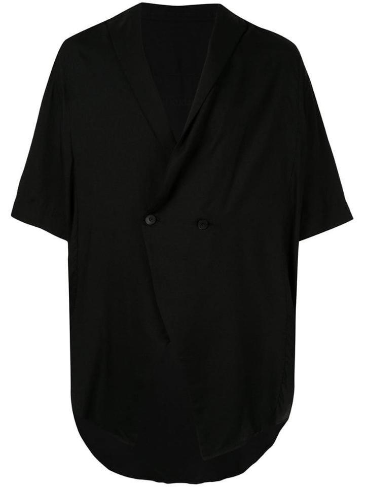 Julius Oversized Double-breasted Shirt - Black