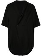 Julius Oversized Double-breasted Shirt - Black