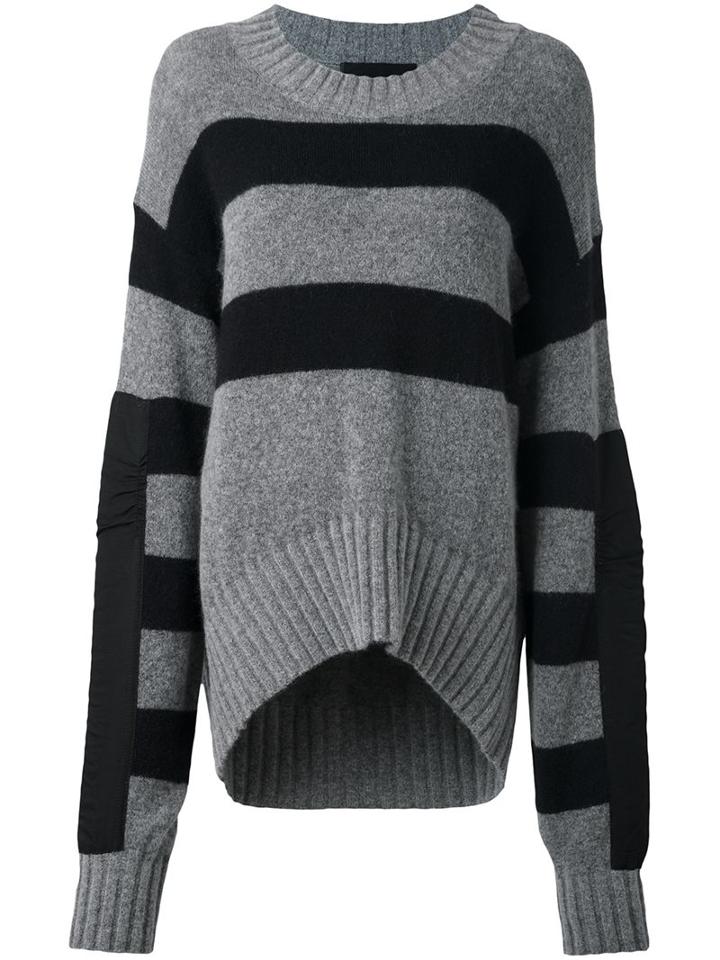 Haider Ackermann Striped Jumper, Women's, Size: Large, Grey, Nylon/spandex/elastane/mohair/wool