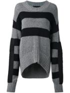Haider Ackermann Striped Jumper, Women's, Size: Large, Grey, Nylon/spandex/elastane/mohair/wool