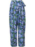 Vika Gazinskaya Floral Print High-waisted Trousers - Pink & Purple