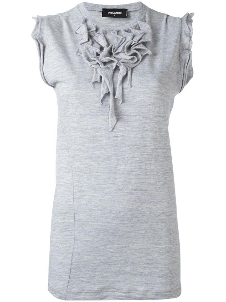 Dsquared2 Ruffled Neck Blouse - Grey