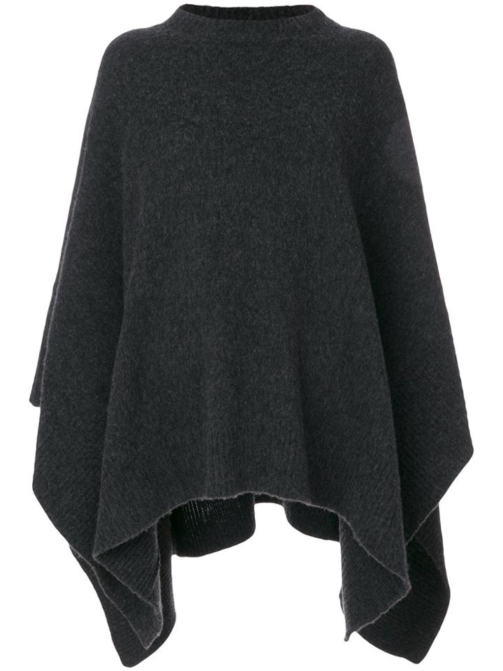 Fine Edge Oversized Cape Sweater - Grey