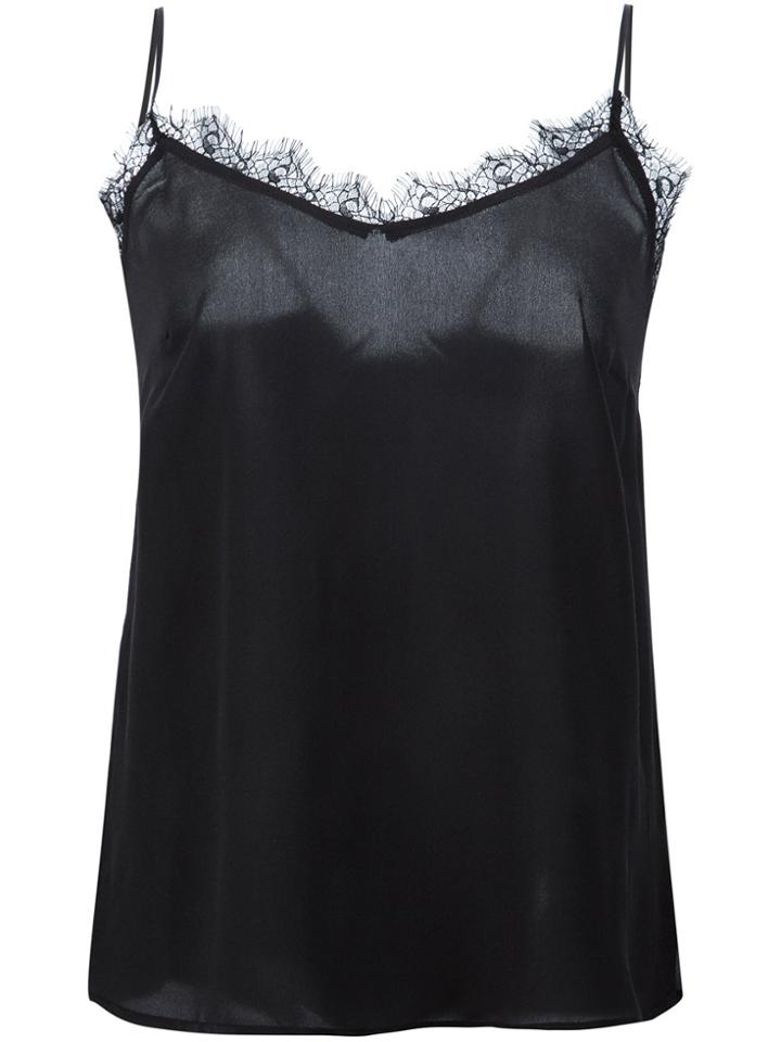 Anine Bing Lace Insert Cami Top - Black