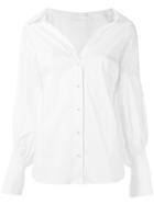 Giuliana Romanno Belt Sleeves Shirt, Women's, Size: 42, White, Cotton/elastodiene/polyamide