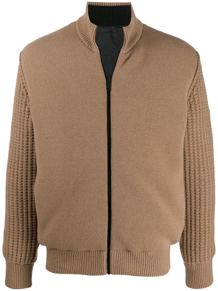 Z Zegna Chunky Knit Bomber Jacket - Neutrals