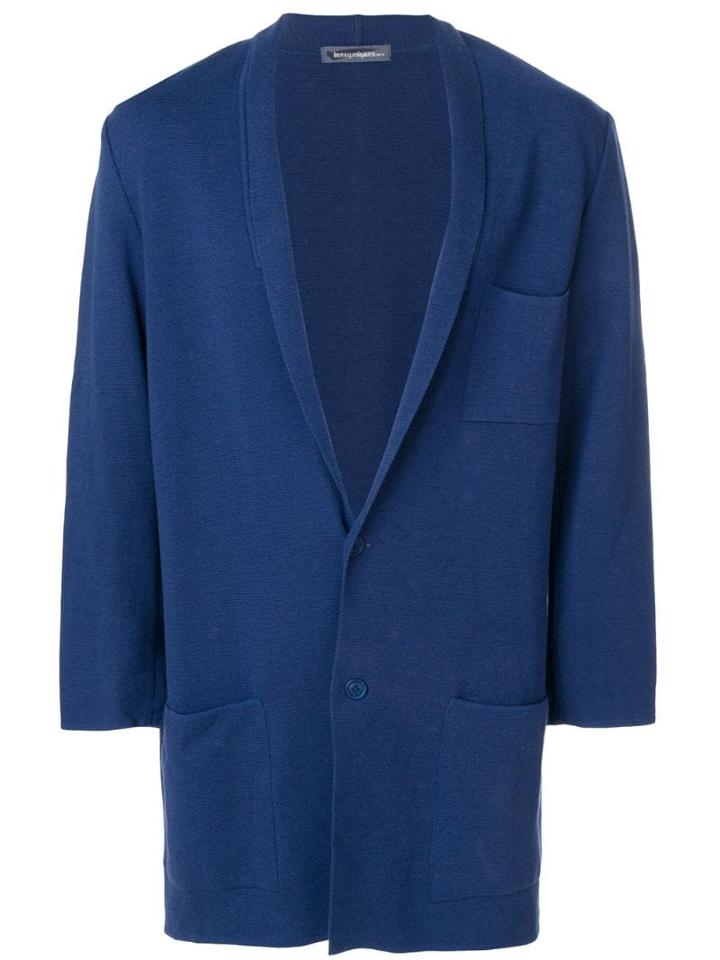 Issey Miyake Pre-owned Shawl Lapel Cardigan - Blue