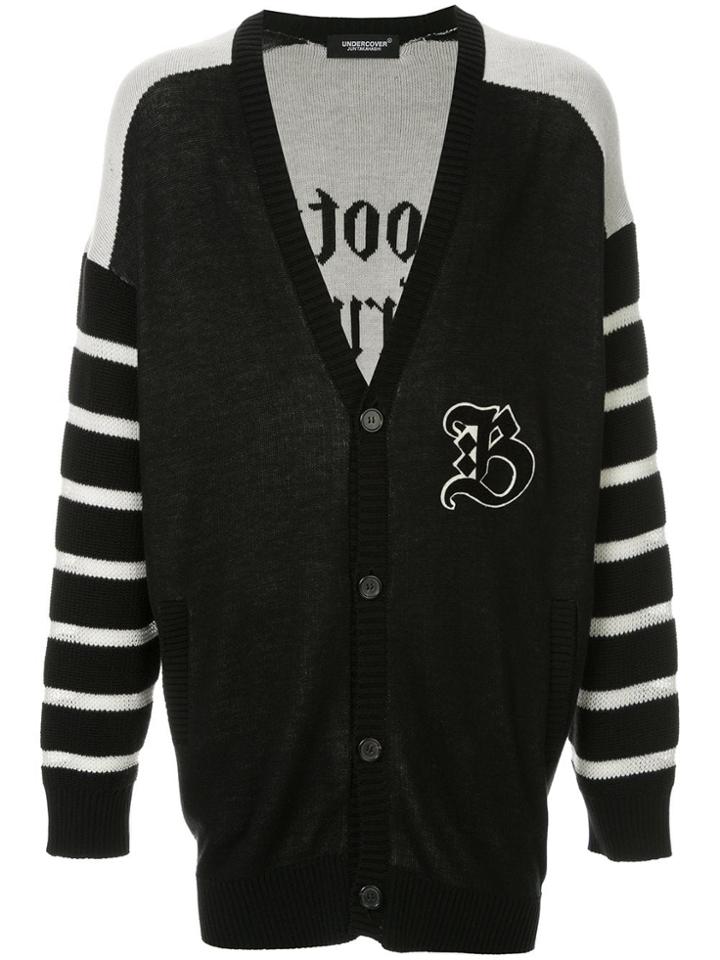 Undercover Oversized Striped Cardigan - Black