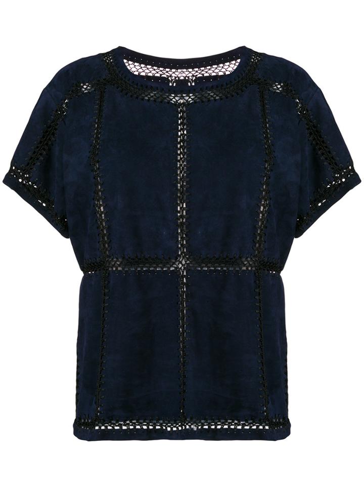 Michel Klein Net Panelled Blouse - Blue
